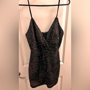 BNWOT Black Sequin Mini Dress